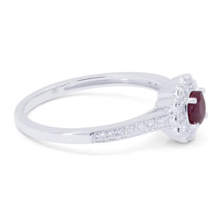 R1772 - 14K Gold Emerald, Ruby & Sapphire Round Ring