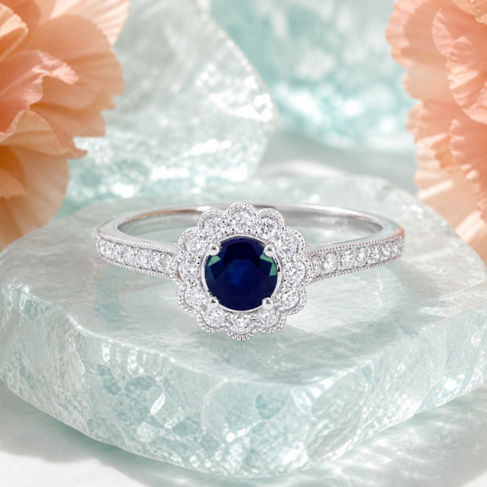 R1772 - 14K Gold Emerald, Ruby & Sapphire Round Ring