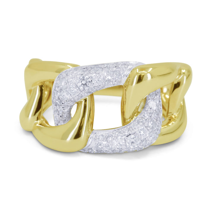 Madison L 14K Two Tone Gold Diamond Paperclip Ring - style R1773WY