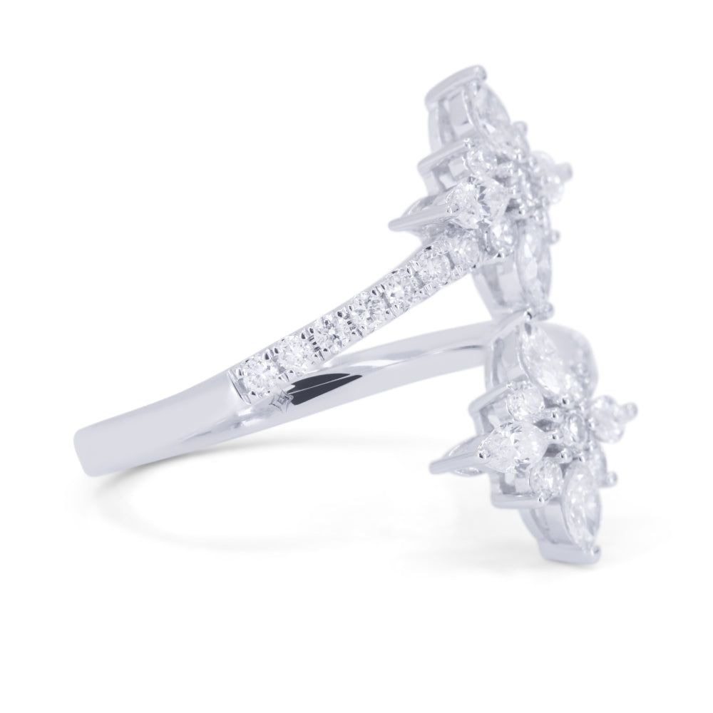 R1774 - 14K White Gold Diamond Star Ring