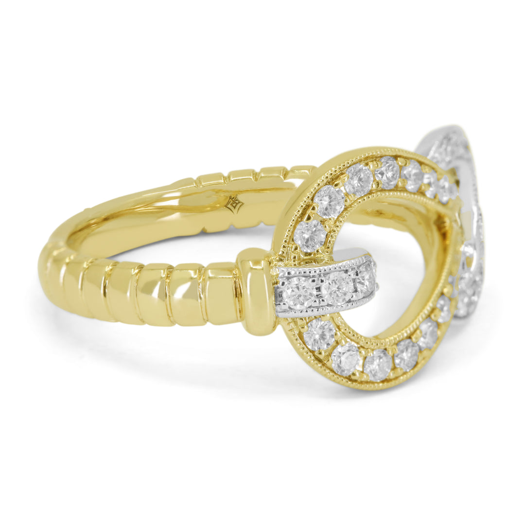 R1775 - 14K Two Tone Gold Diamond Ring