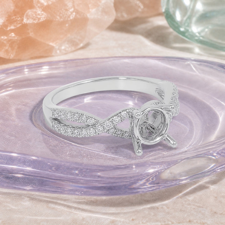 R1780 - 14K White Gold Diamond Engagement Ring