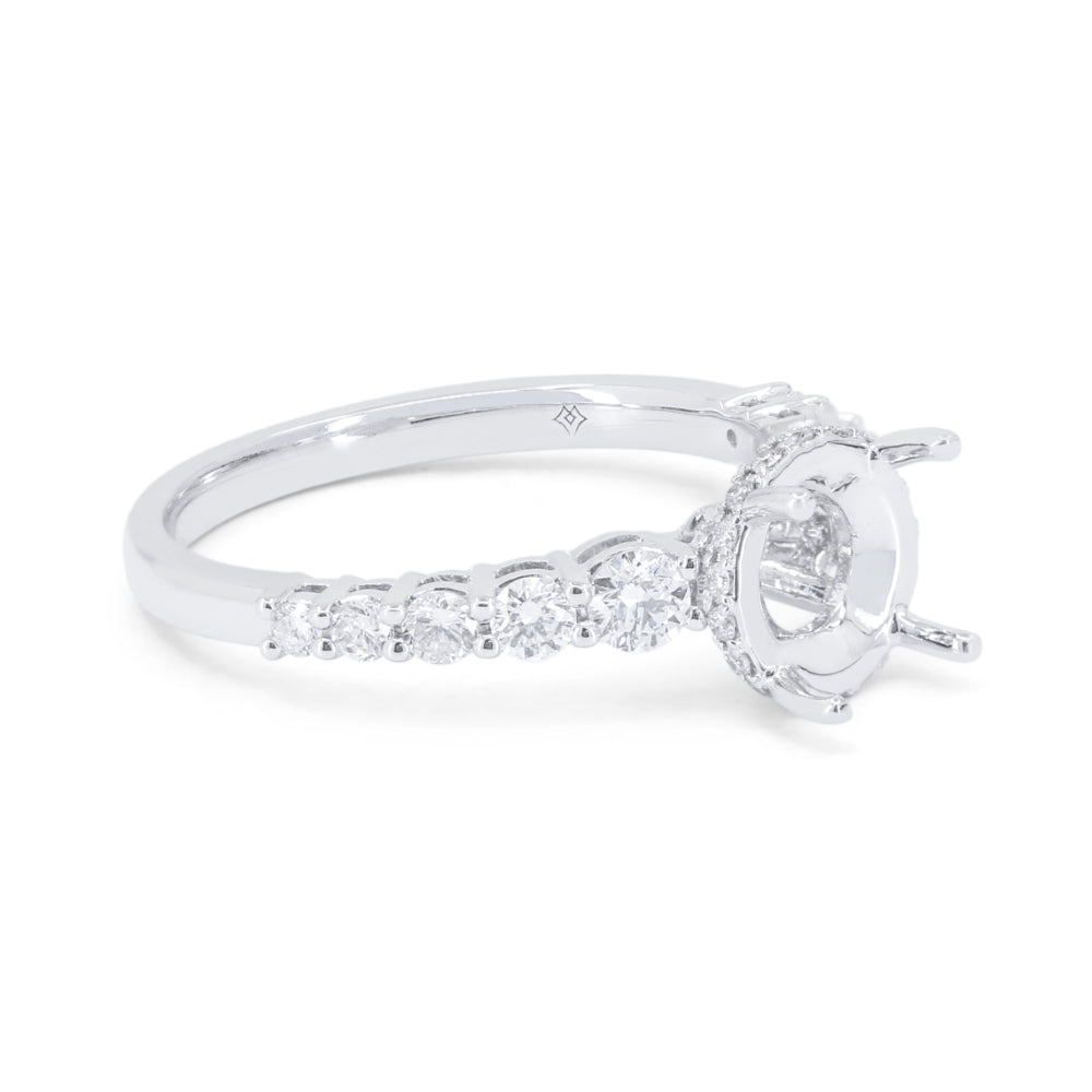 R1781 - 14K White Gold Diamond Engagement Ring