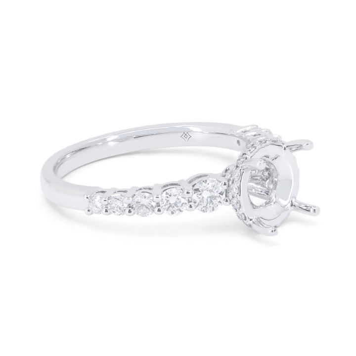 R1781 - 14K White Gold Diamond Engagement Ring