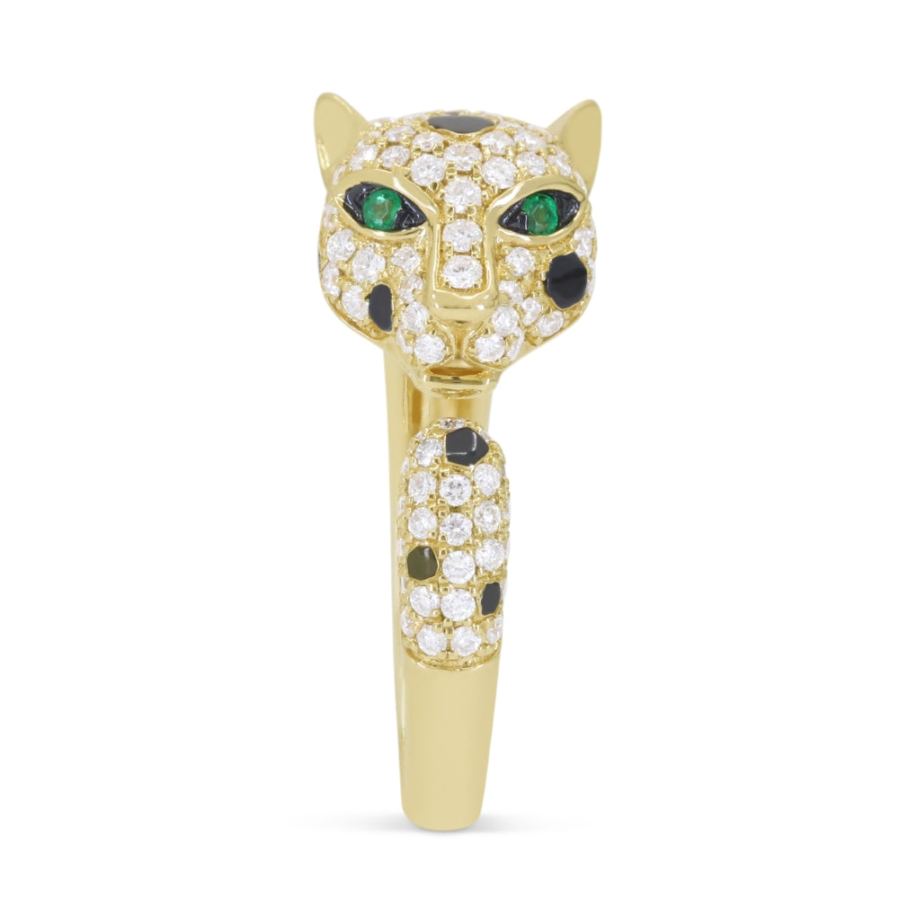 R1787 - 14K Yellow Gold Emerald Ring