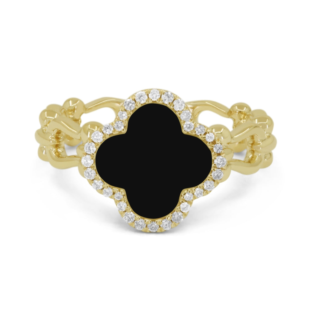 R1788 - 14K Yellow Gold Flower Ring