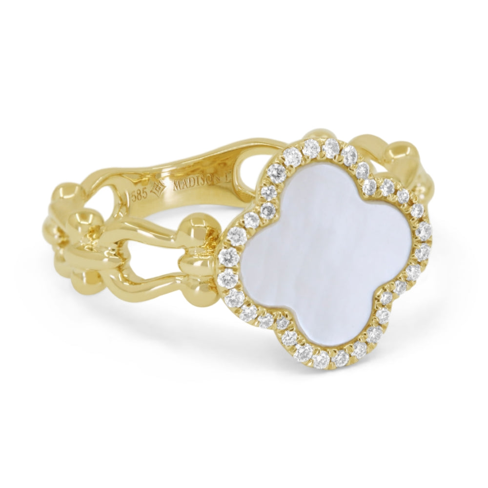R1788 - 14K Yellow Gold Flower Ring