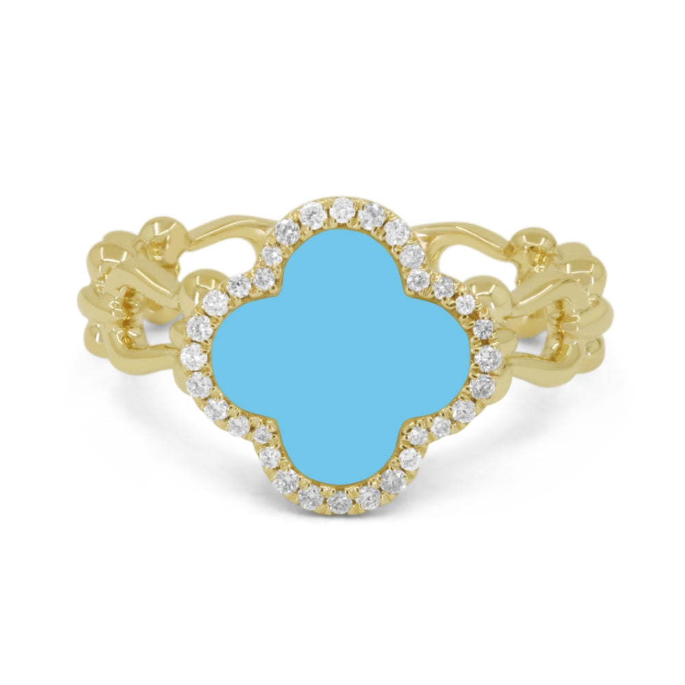 R1788 - 14K Yellow Gold Flower Ring