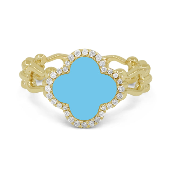 R1788 - 14K Yellow Gold Flower Ring