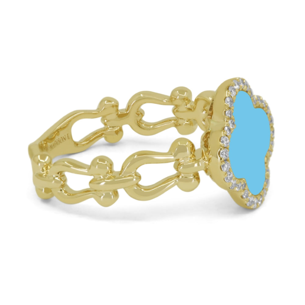 R1788 - 14K Yellow Gold Flower Ring
