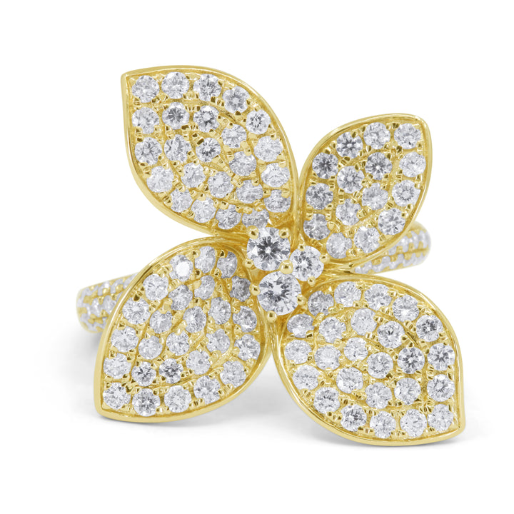 Madison L 14K Yellow Gold Diamond Flower Ring - style R1792Y