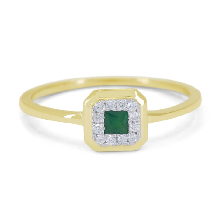 Madison L 14K Yellow Gold Emerald Cushion Ring - style R1802EMY