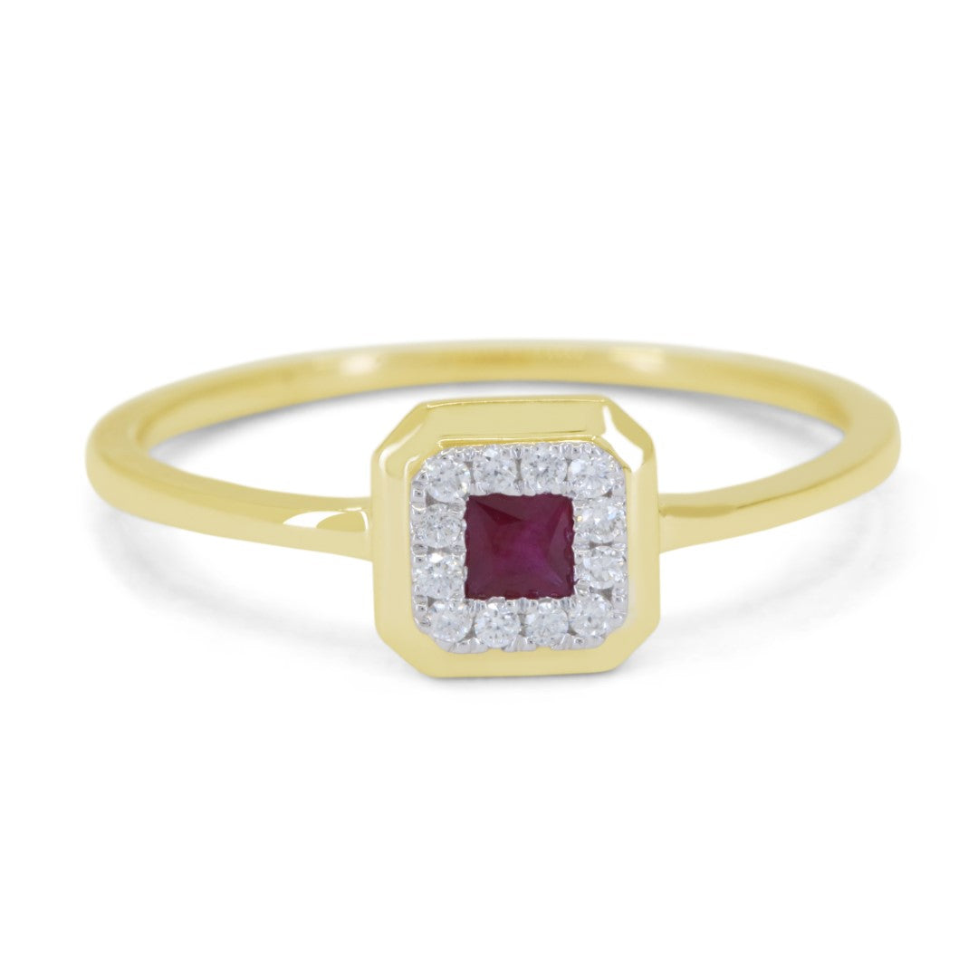 Madison L 14K Yellow Gold Ruby Cushion Ring - style R1802RUY