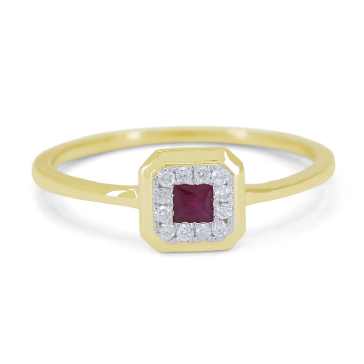 Madison L 14K Yellow Gold Ruby Cushion Ring - style R1802RUY