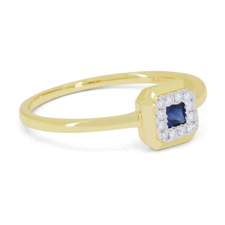 R1802 - 14K Gold Emerald, Ruby & Sapphire Cushion Ring