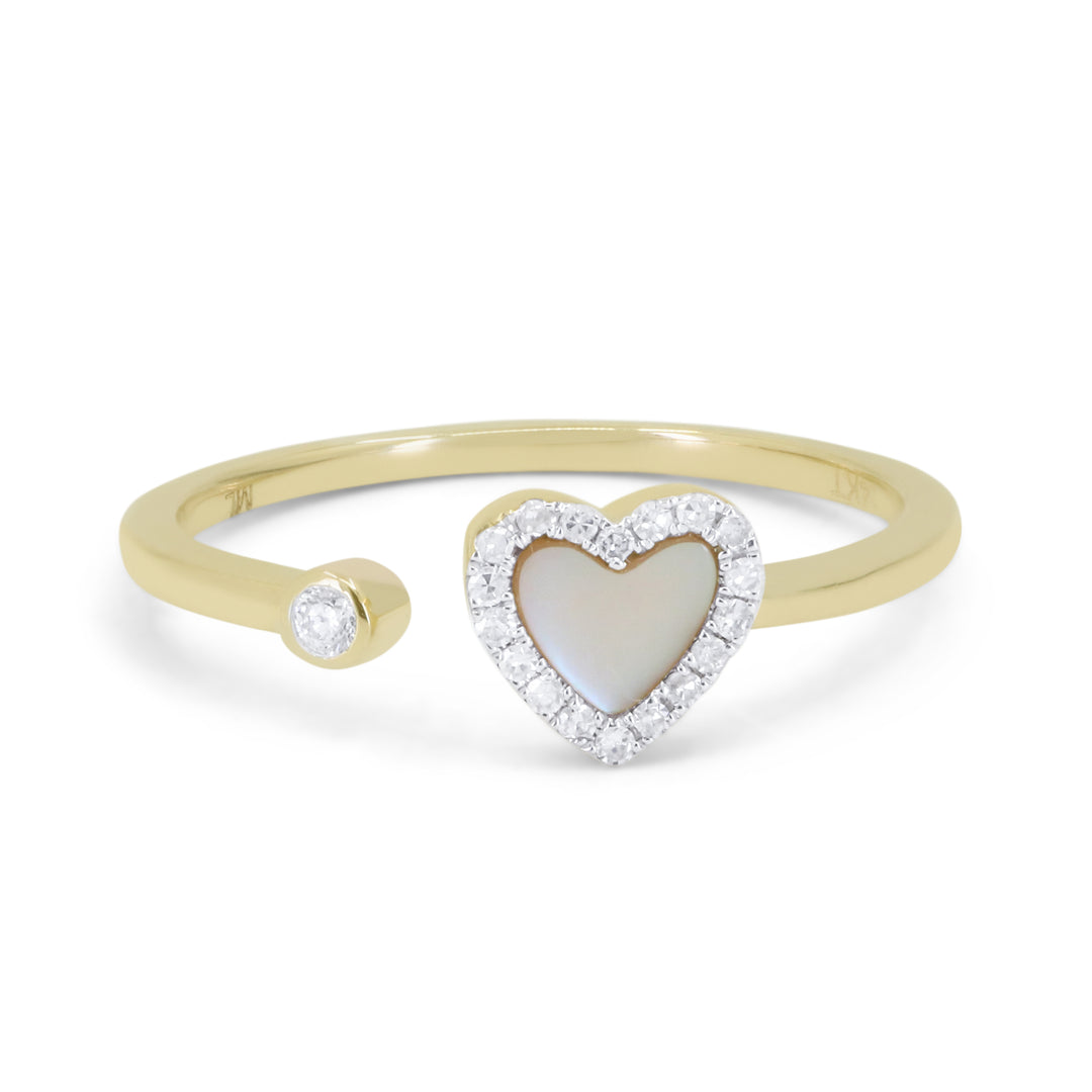 Madison L 14K Yellow Gold Mother of Pearl Heart Ring - style R1811MOPY