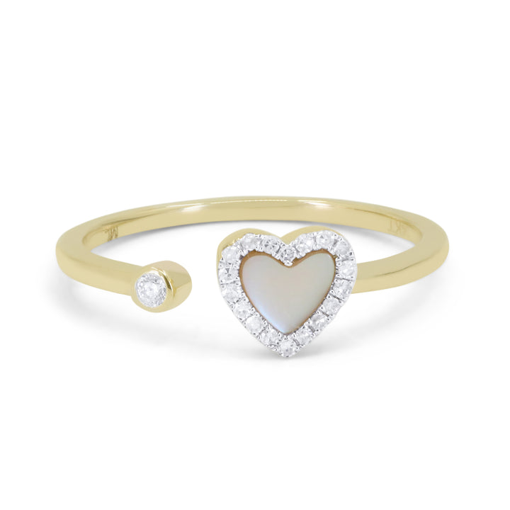 Madison L 14K Yellow Gold Mother of Pearl Heart Ring - style R1811MOPY