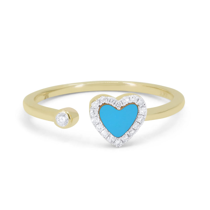 Madison L 14K Yellow Gold Turquoise Heart Ring - style R1811TQY