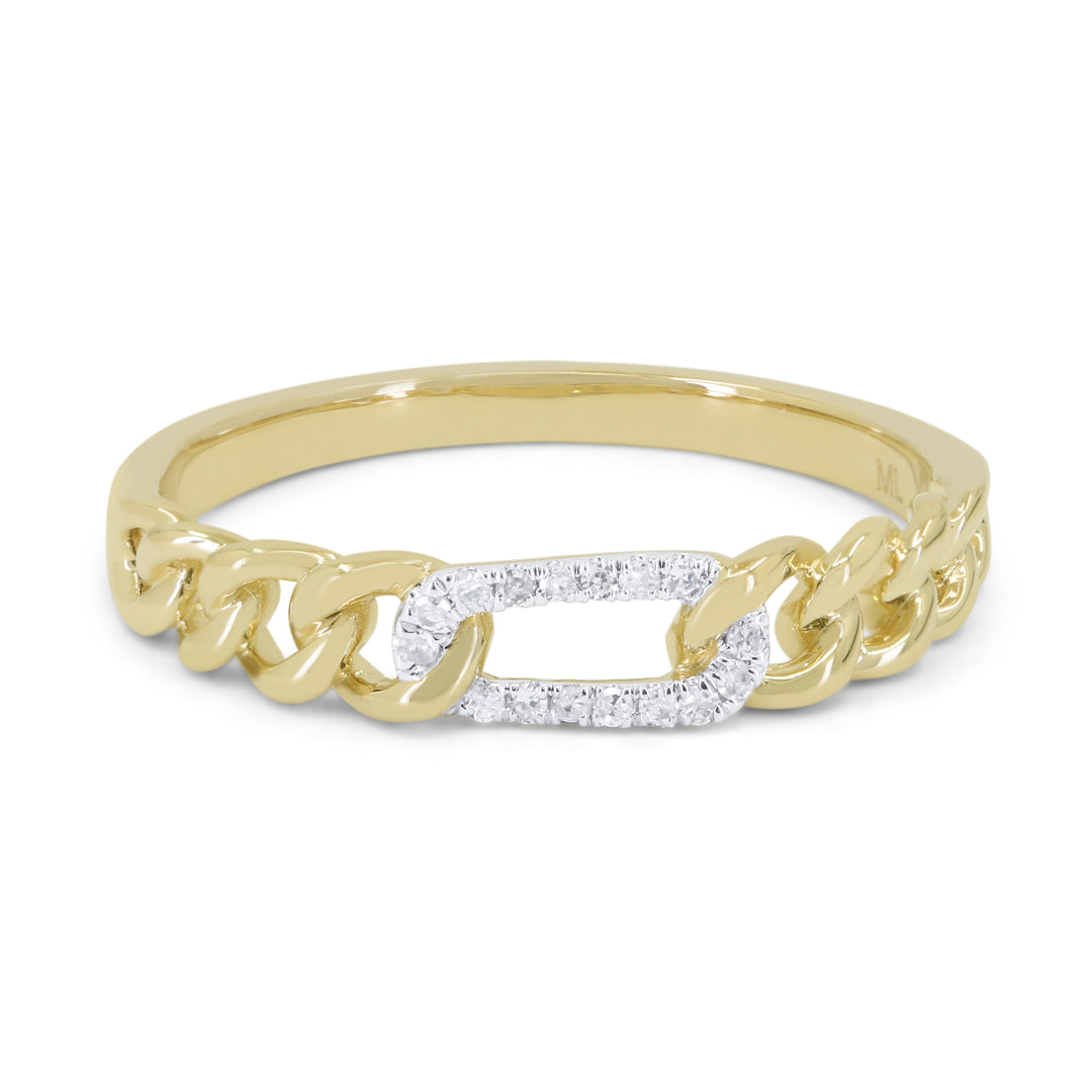 Madison L 14K Yellow Gold Diamond Paperclip Ring - style R1813Y
