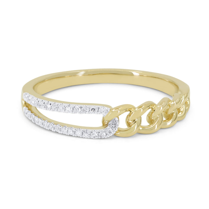 Madison L 14K Yellow Gold Diamond Paperclip Ring - style R1815Y