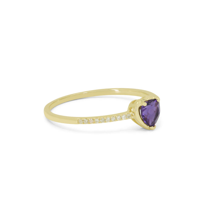 Madison L 14K Yellow Gold Amethyst Heart Ring - style R1817AMY