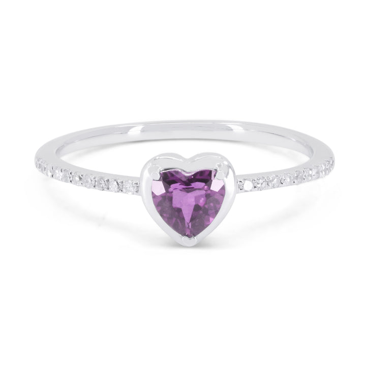 Madison L 14K White Gold Created Pink Sapphire Heart Ring - style R1817PCW