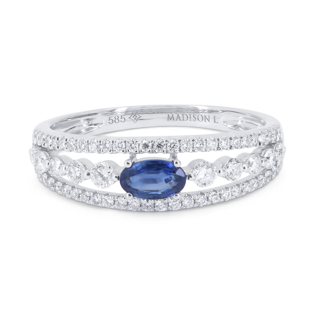 Madison L 14K White Gold Sapphire Ring - style R1818SAW