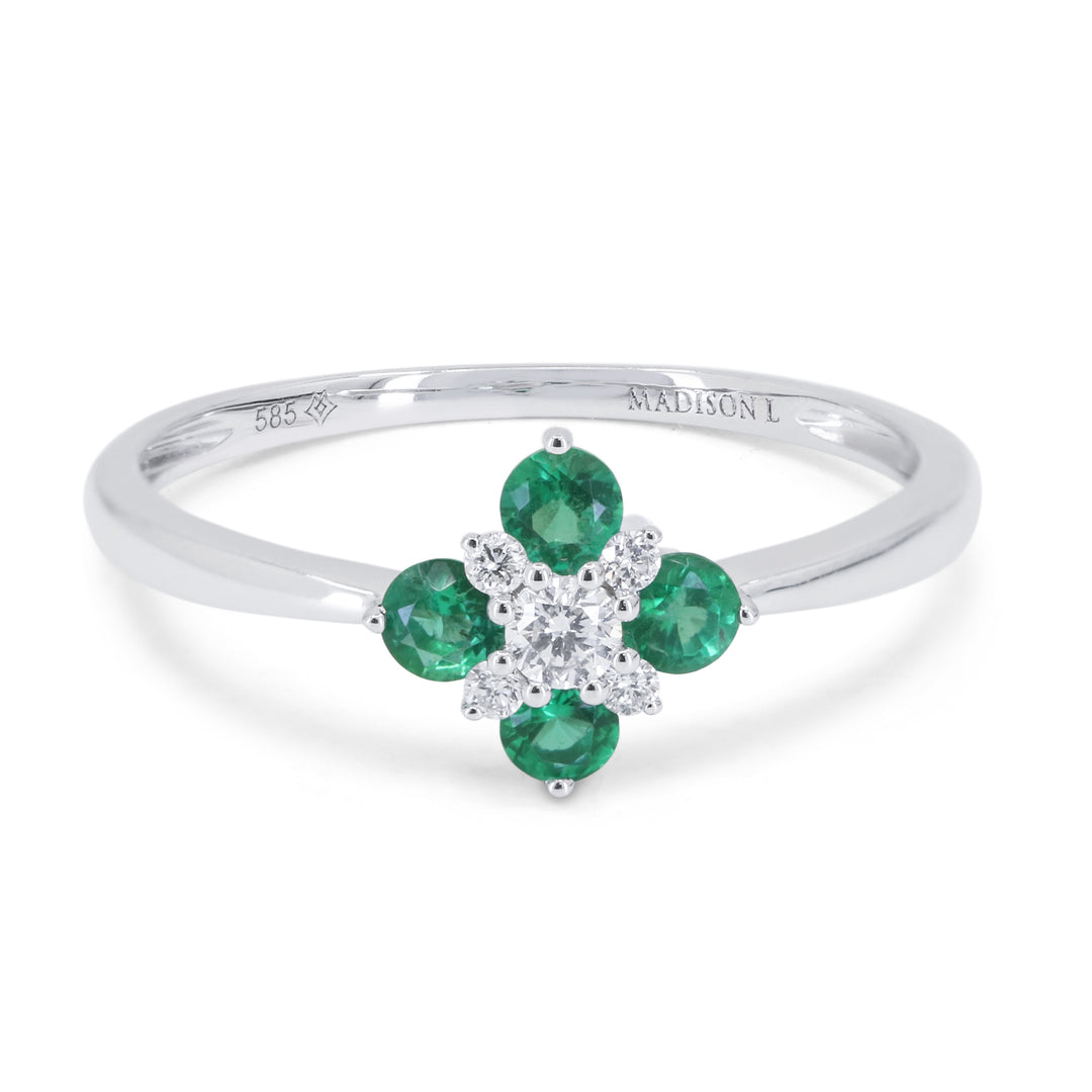 Madison L 14K White Gold Emerald Ring - style R1819EMW
