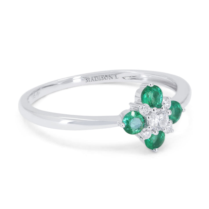 R1819 - 14K Gold Emerald, Ruby & Sapphire Ring