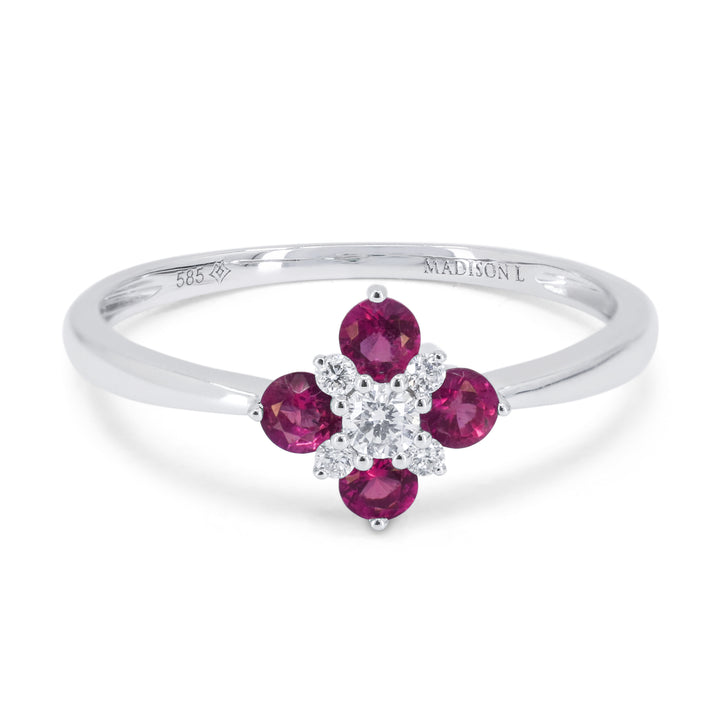 Madison L 14K White Gold Ruby Ring - style R1819RUW