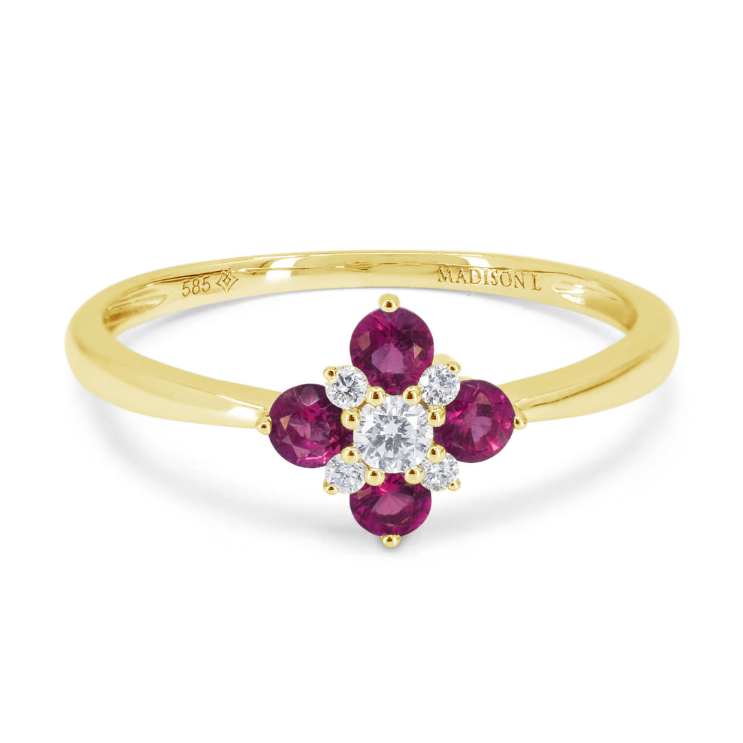 Madison L 14K Yellow Gold Ruby Ring - style R1819RUY