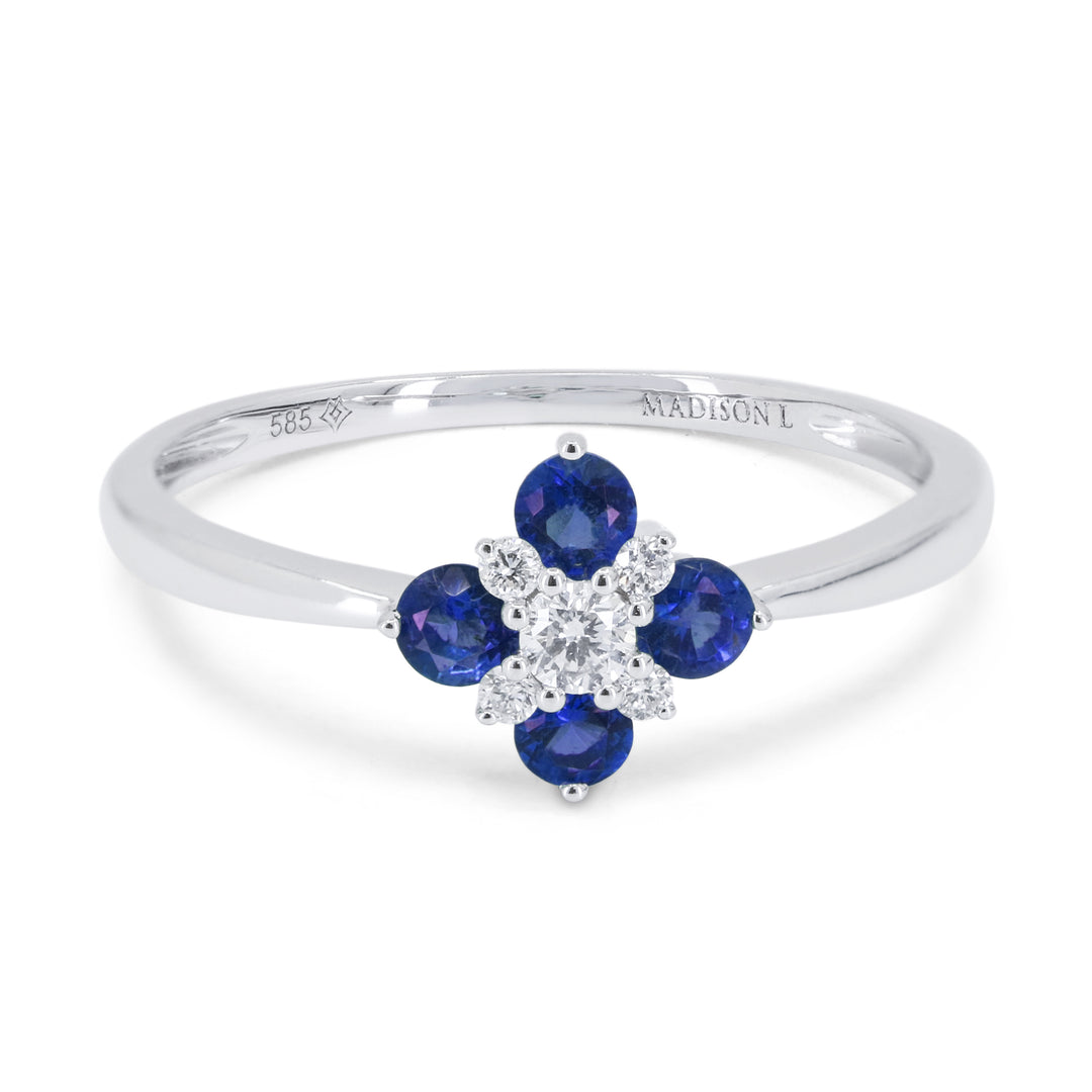 Madison L 14K White Gold Sapphire Ring - style R1819SAW