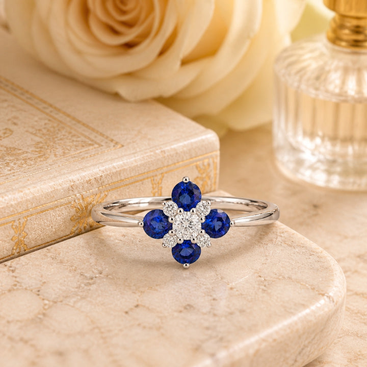 R1819 - 14K Gold Emerald, Ruby & Sapphire Ring