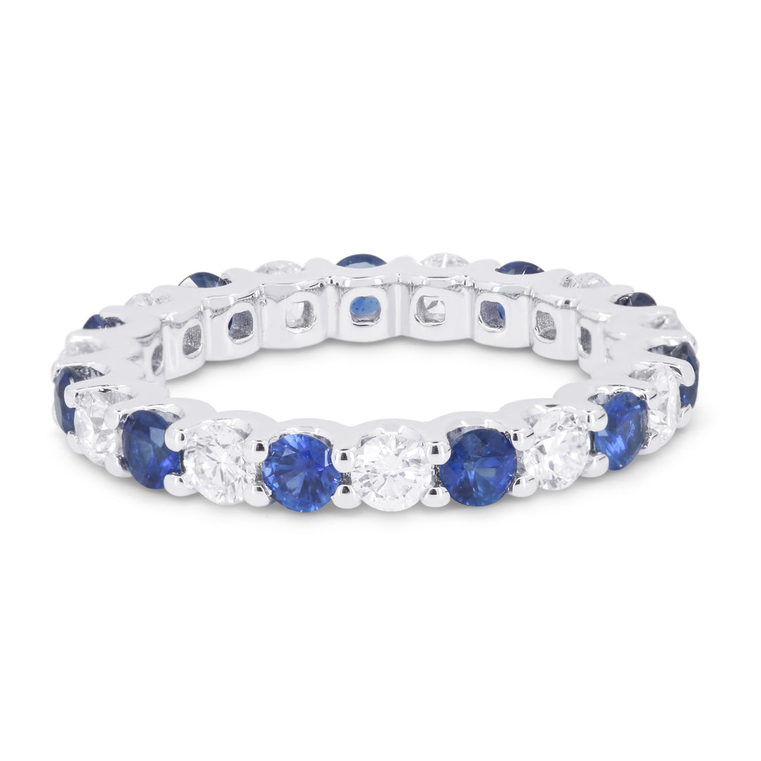 Madison L 14K White Gold Sapphire Stackable Ring - style R1821SAW