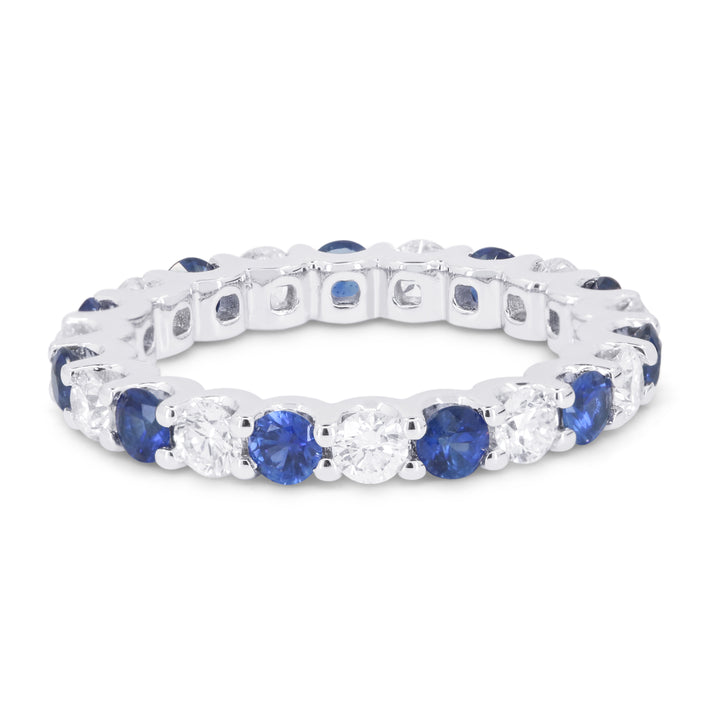 Madison L 14K White Gold Sapphire Stackable Ring - style R1821SAW