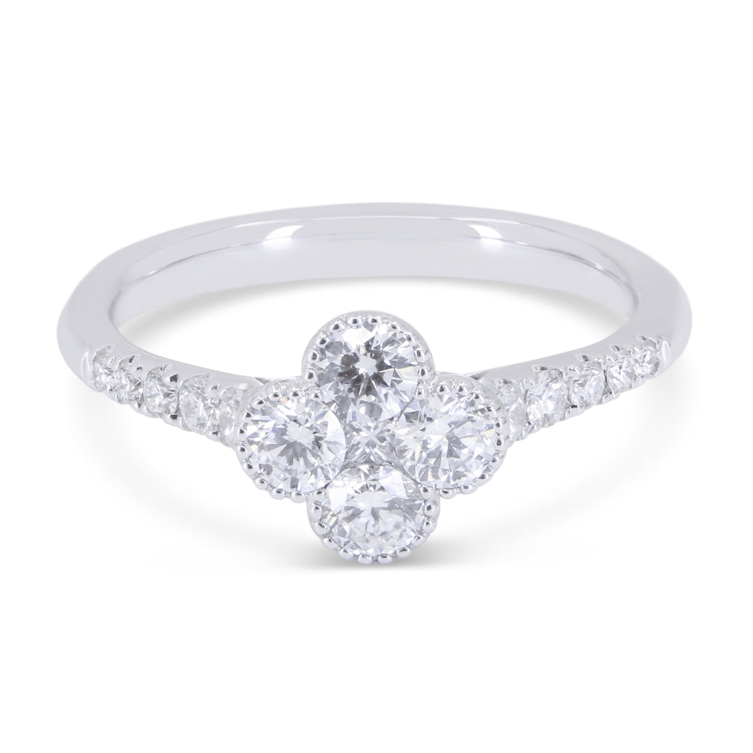 Madison L 14K White Gold Diamond Flower Ring - style R1823W