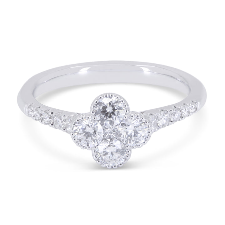Madison L 14K White Gold Diamond Flower Ring - style R1823W