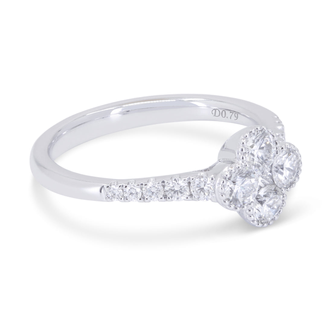 R1823 - 14K Gold Diamond Flower Ring