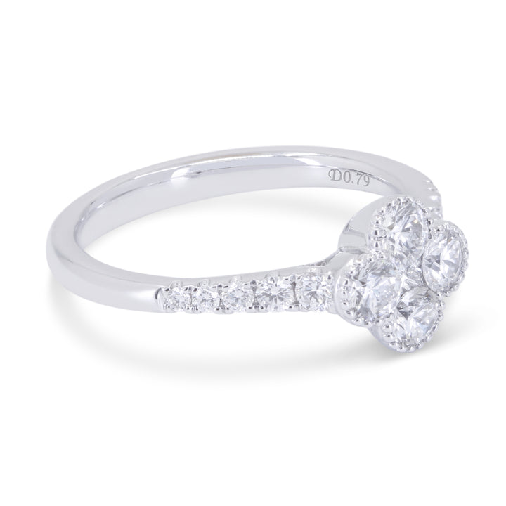 R1823 - 14K Gold Diamond Flower Ring