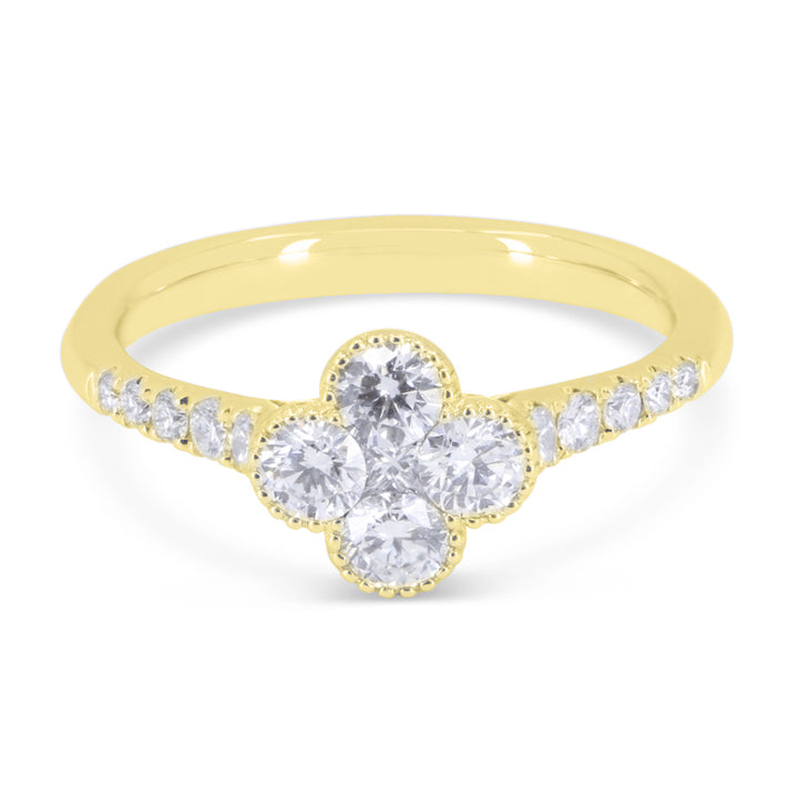 Madison L 14K Yellow Gold Diamond Flower Ring - style R1823Y