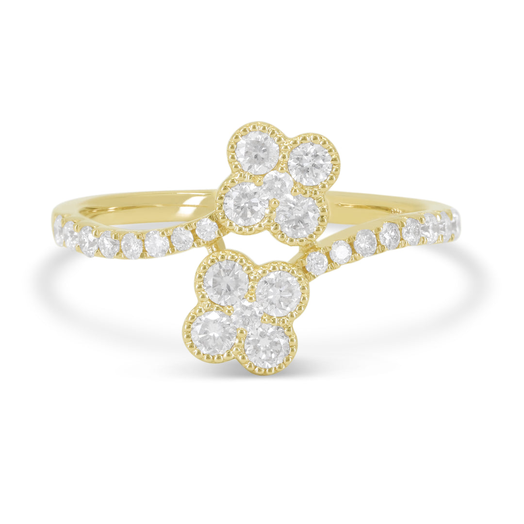 Madison L 14K Yellow Gold Diamond Flower Ring - style R1824Y