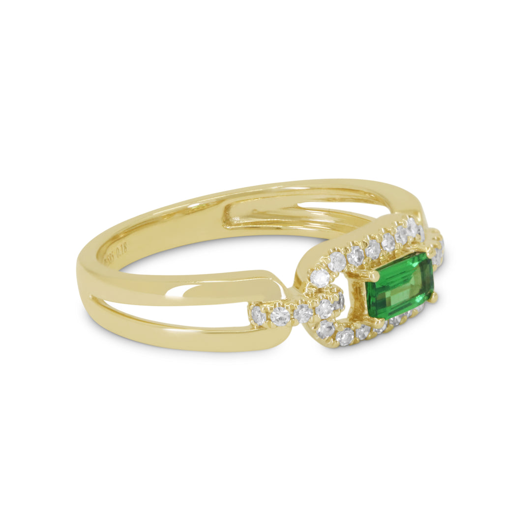 R1829 - 14K Yellow Gold Tsavorite Ring