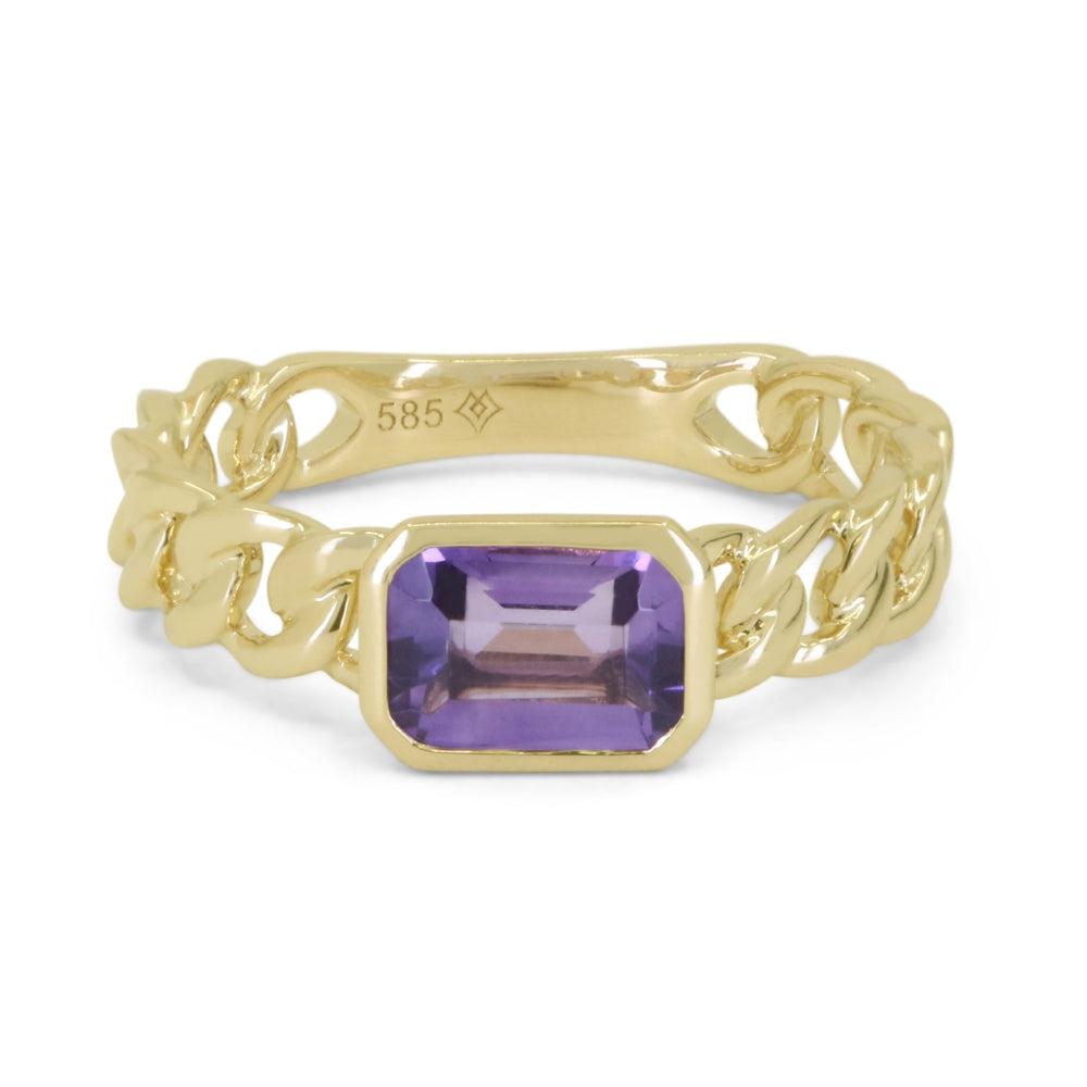 Madison L 14K Yellow Gold Amethyst Ring - style R1831AMY