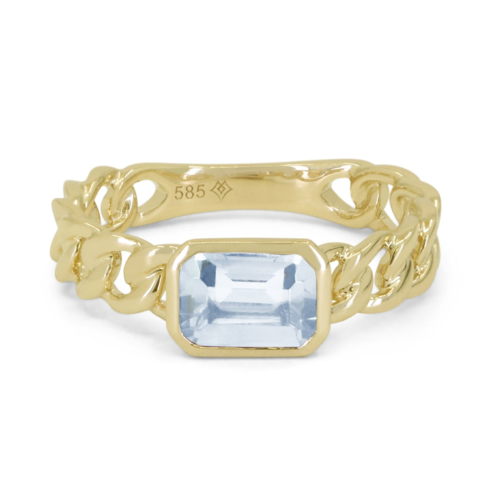 Madison L 14K Yellow Gold Aquamarine Ring - style R1831AQY