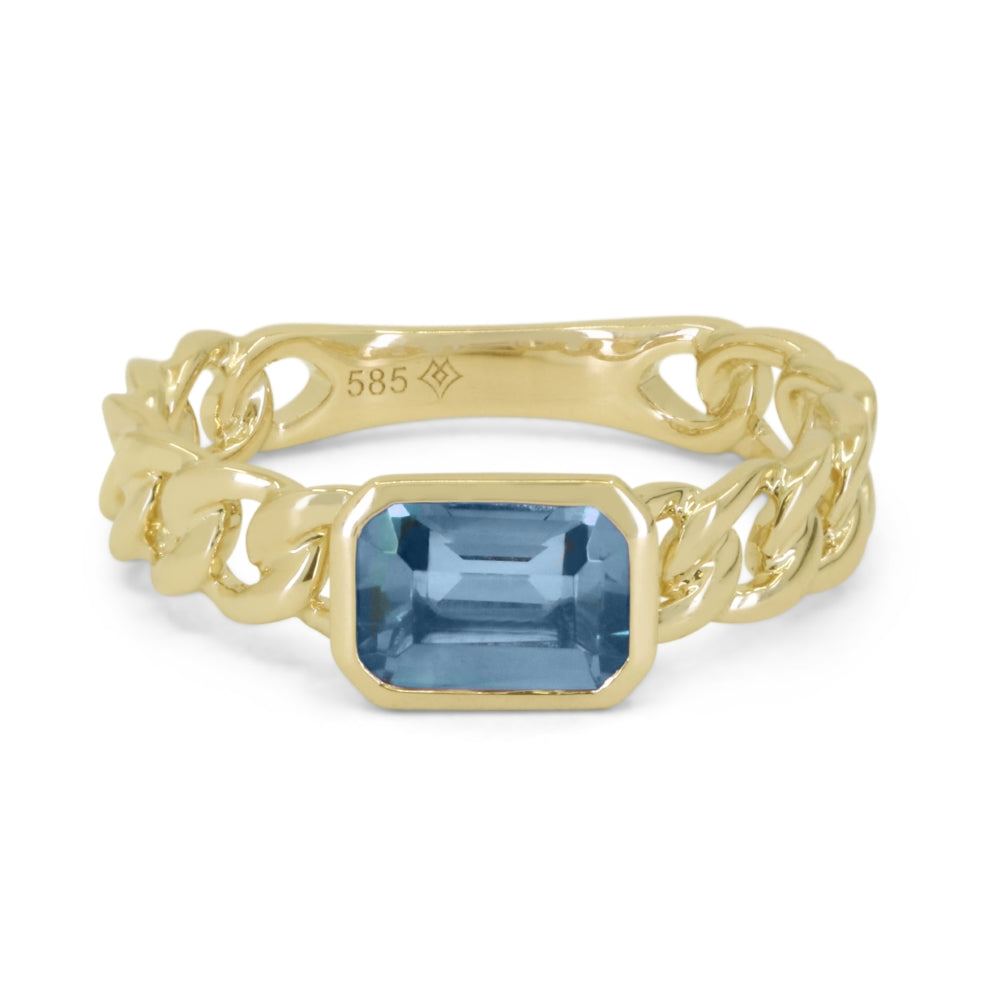 Madison L 14K Yellow Gold London Blue Topaz Ring - style R1831LBTY