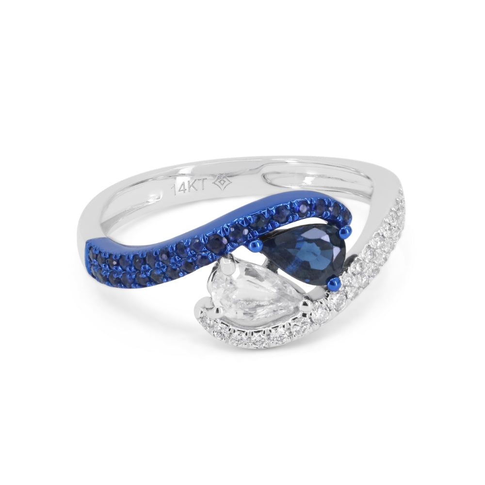 Madison L 14K White Gold Sapphire Ring - style R1832SAW