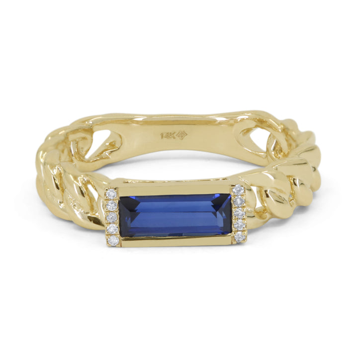 Madison L 14K Yellow Gold Swiss Blue Topaz Rectangle Ring - style R1840SWBTY