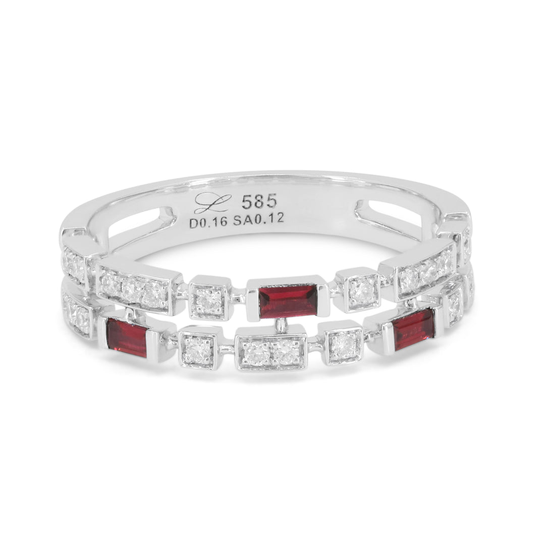 Madison L 14K White Gold Ruby Stackable Ring - style R1842RUW