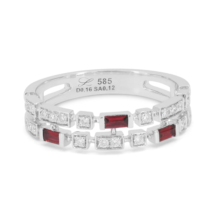 Madison L 14K White Gold Ruby Stackable Ring - style R1842RUW