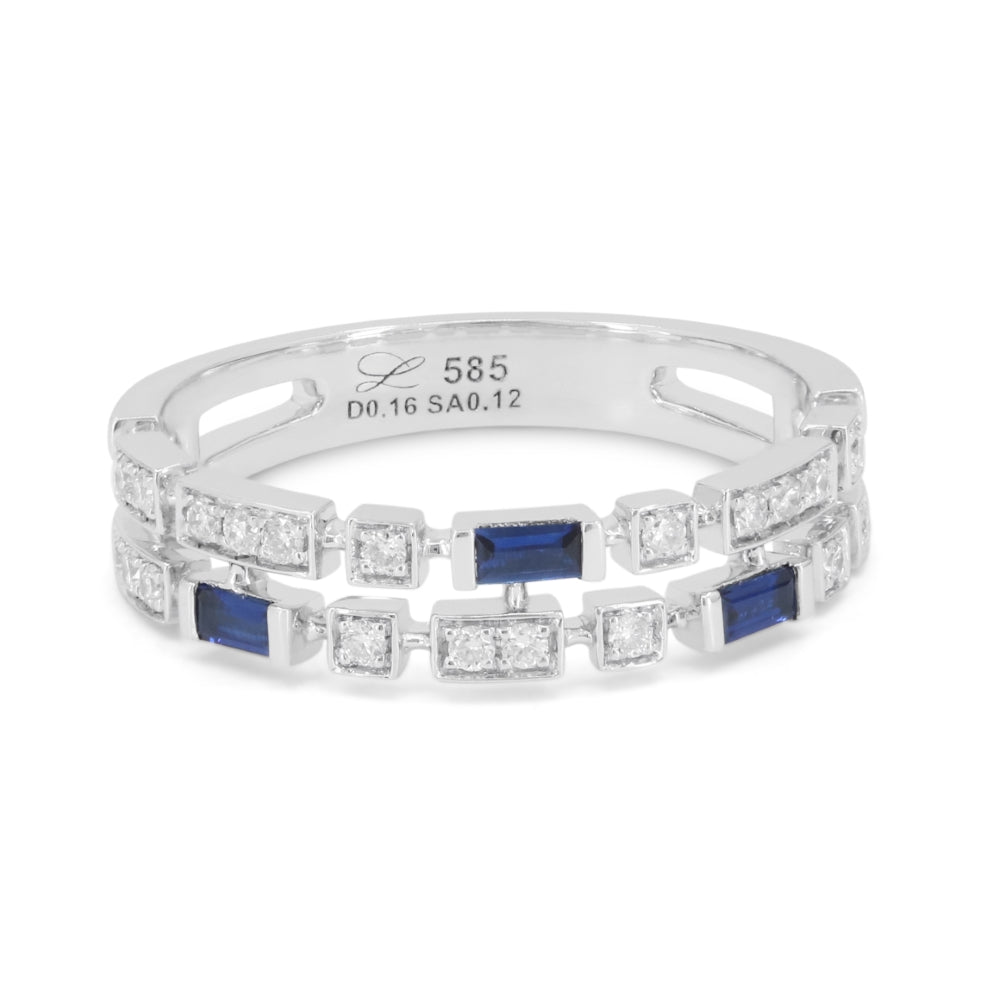 Madison L 14K White Gold Sapphire Stackable Ring - style R1842SAW